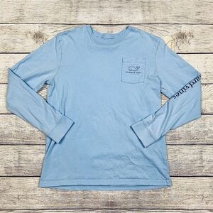 Vineyard Vines kids M medium 12-14 blue long sleeve tee shirt girls fit
